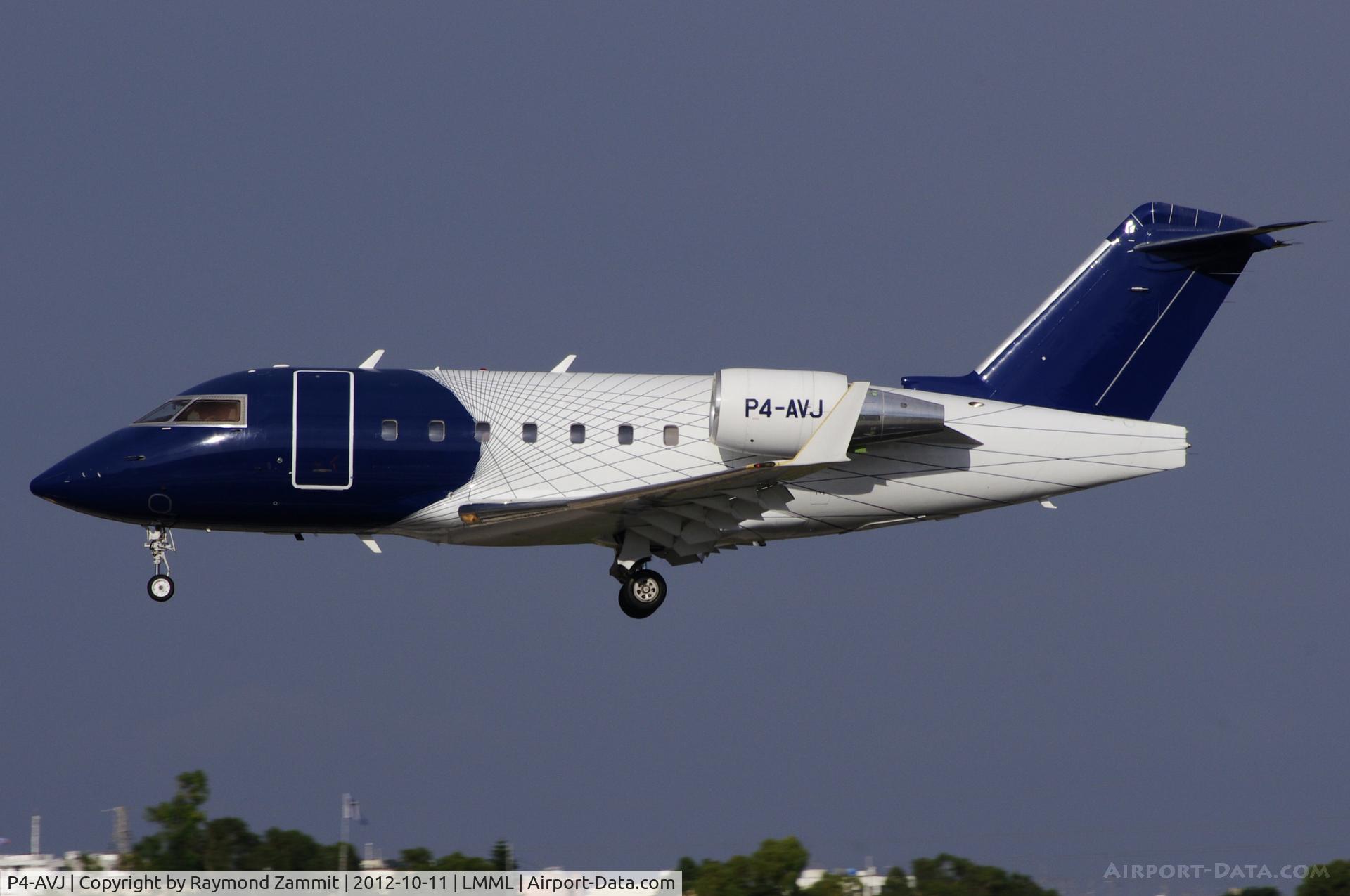 P4-AVJ, 2001 Bombardier Challenger 604 (CL-600-2B16) C/N 5519, Bombardier Challenger604 P4-AVJ Execujet on finals RW31 on 11 Octber 2012.