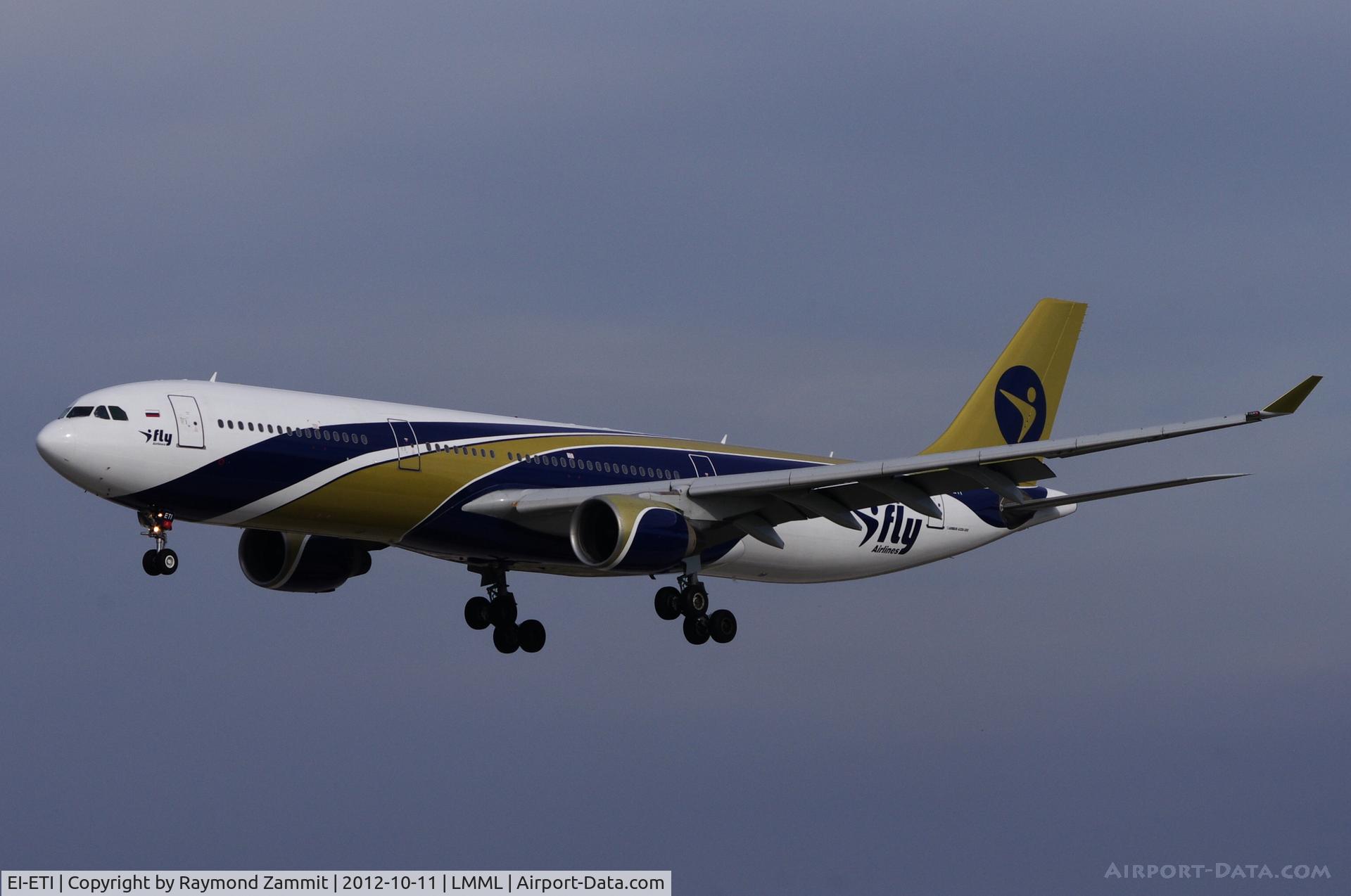 EI-ETI, 1997 Airbus A330-322 C/N 171, A330 EI-ETI of IFLY landing in Malta 11-10-12.