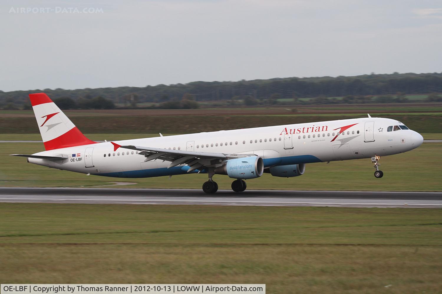 OE-LBF, 2001 Airbus A321-211 C/N 1458, Austrian Airlines Airbus A321