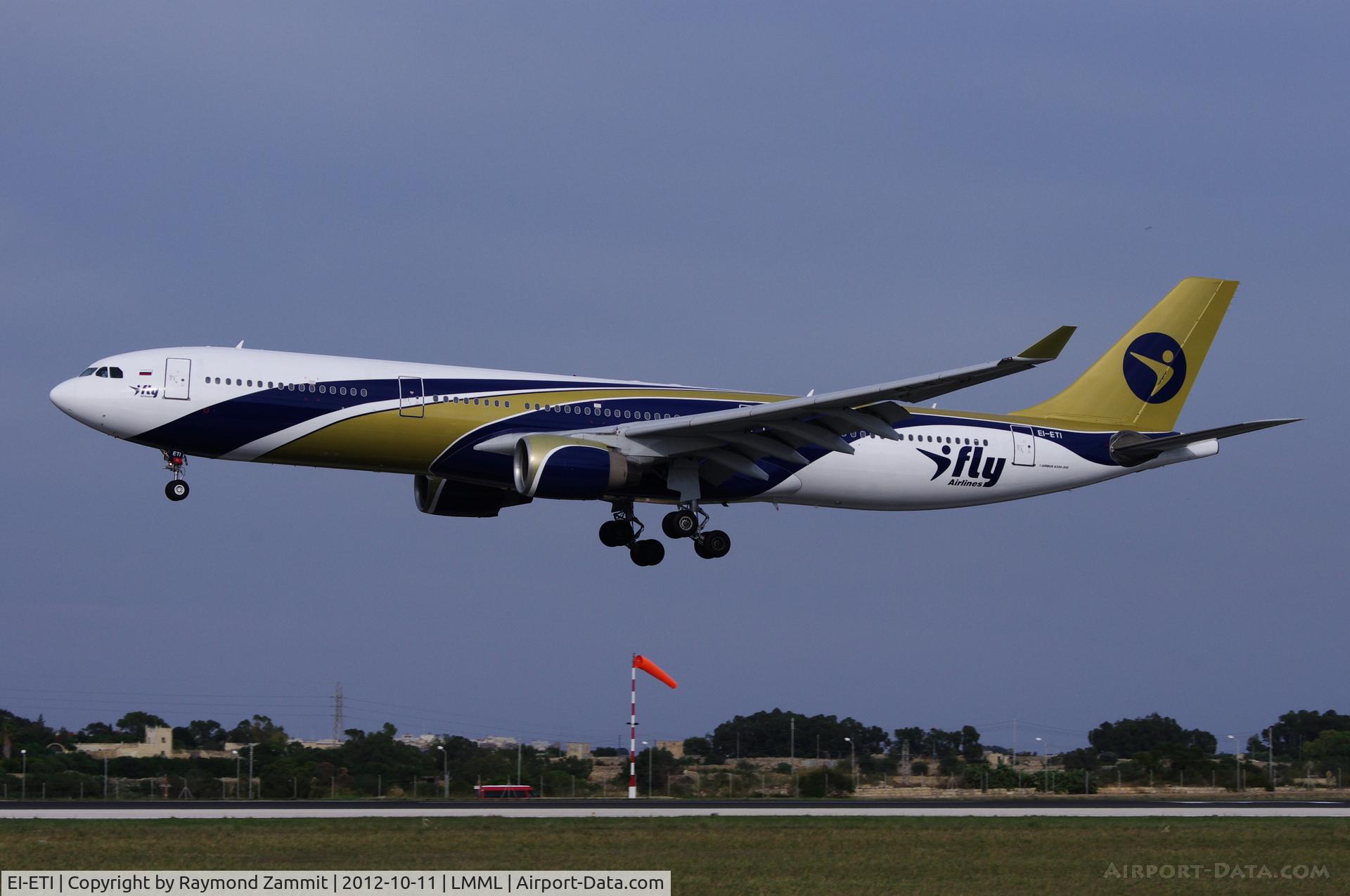 EI-ETI, 1997 Airbus A330-322 C/N 171, A330 EI-ETI of IFLY on finals RW31 Malta.