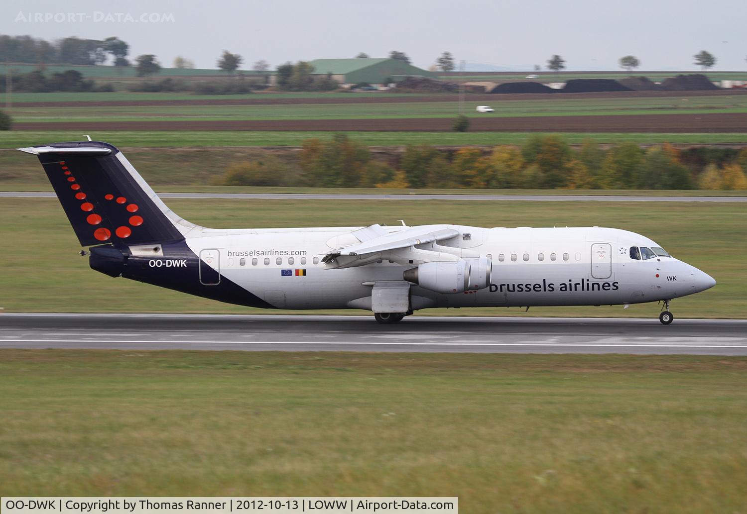 OO-DWK, 1999 British Aerospace Avro 146-RJ100 C/N E3360, Brussels Airlines Avro 100