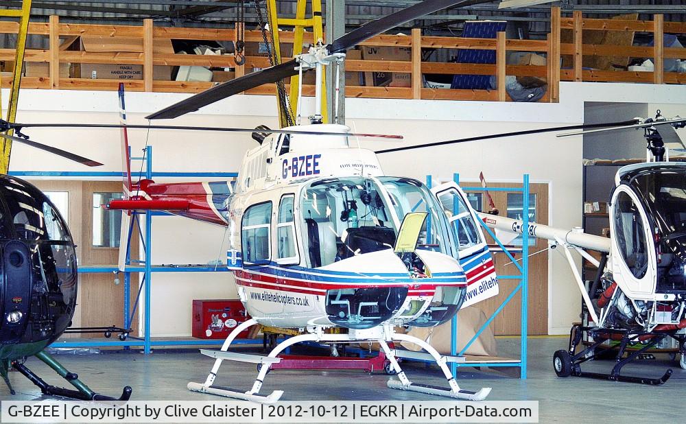 G-BZEE, 1978 Agusta AB-206B JetRanger II C/N 8554, Ex: G-OJCB > G-BZEE - Originally owned to, J.C.Bamford Excavators Ltd in April 1978 as G-OJCB and currently with, Rocket Aviation Ltd since March 2011 as G-BZEE.