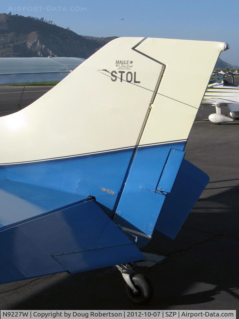 N9227W, Maule MX-7-180 Star Rocket C/N 11097C, 1993 Maule MX-7-180C STAR ROCKET STOL, Lycoming O&VO-360 180 Hp, tail logo, balanced-rudder & elevator trim tabs