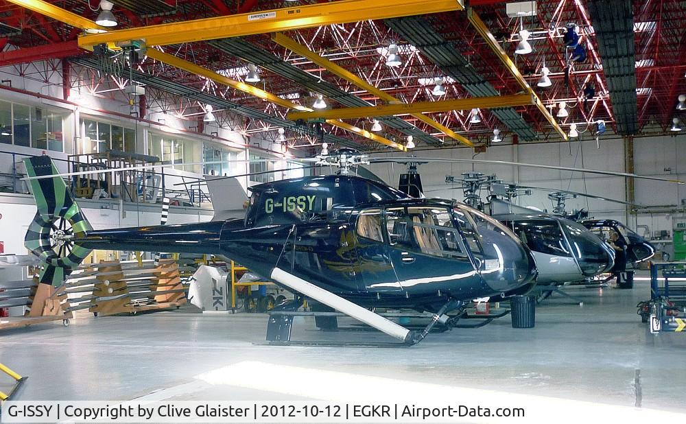 G-ISSY, 2001 Eurocopter EC-120B Colibri C/N 1236, Ex: F-WQPT > G-CBCG > G-ISSY - Originally owned to, McAlpine Helicopters Ltd in August 2001 as G-CBCG and currently in private hands as G-ISSY since October 2001.