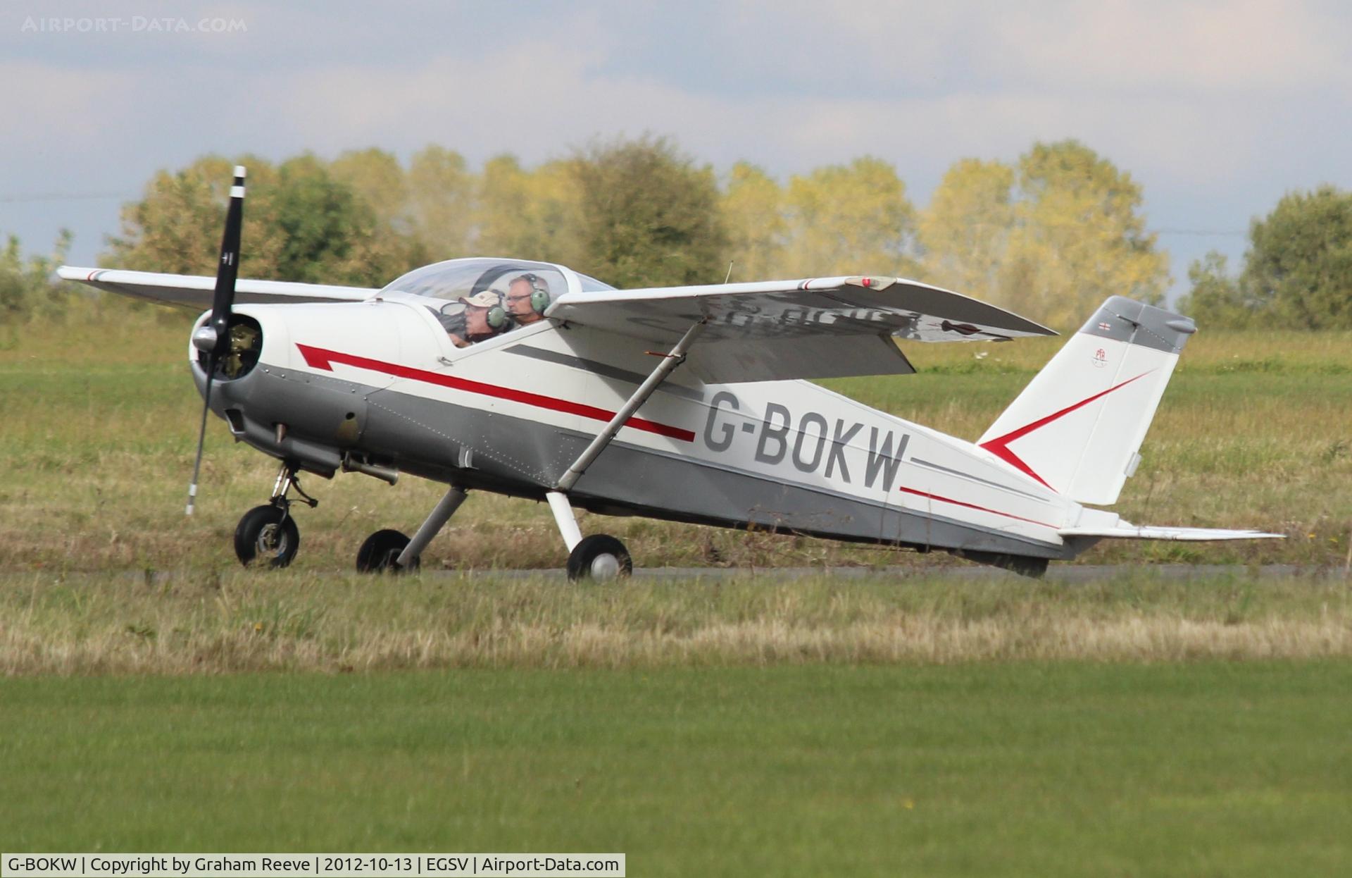 G-BOKW, 1969 Bolkow Bo-208C Junior C/N 689, Just landed.