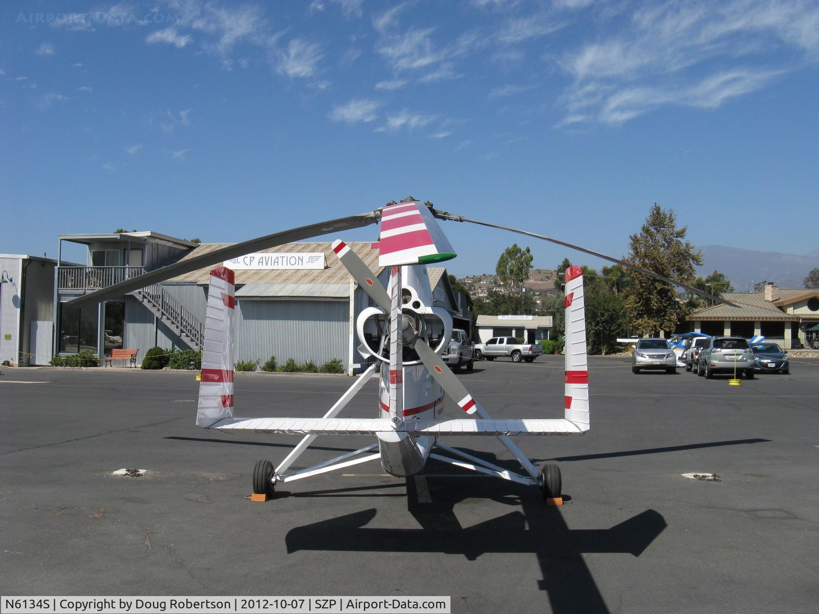 N6134S, 1965 Air & Space America Inc 18A C/N 18-41, 1965 Air & Space Mfg., Inc. 18A jump-start autogyro, Lycoming O&VO-360-180 Hp pusher, rare production aircraft derived from Umbaugh 18A circa 1962, two-place tandem seating