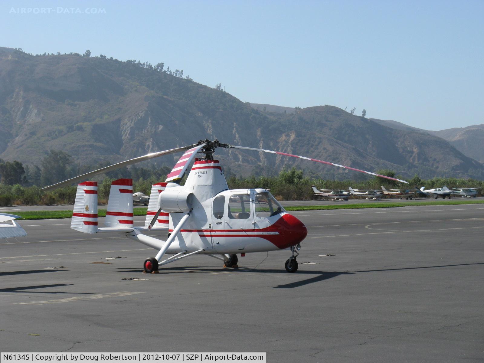 N6134S, 1965 Air & Space America Inc 18A C/N 18-41, 1965 Air & Space Mfg., Inc, 18A jump-start autogyro, Lycoming O&VO-360 180 Hp pusher