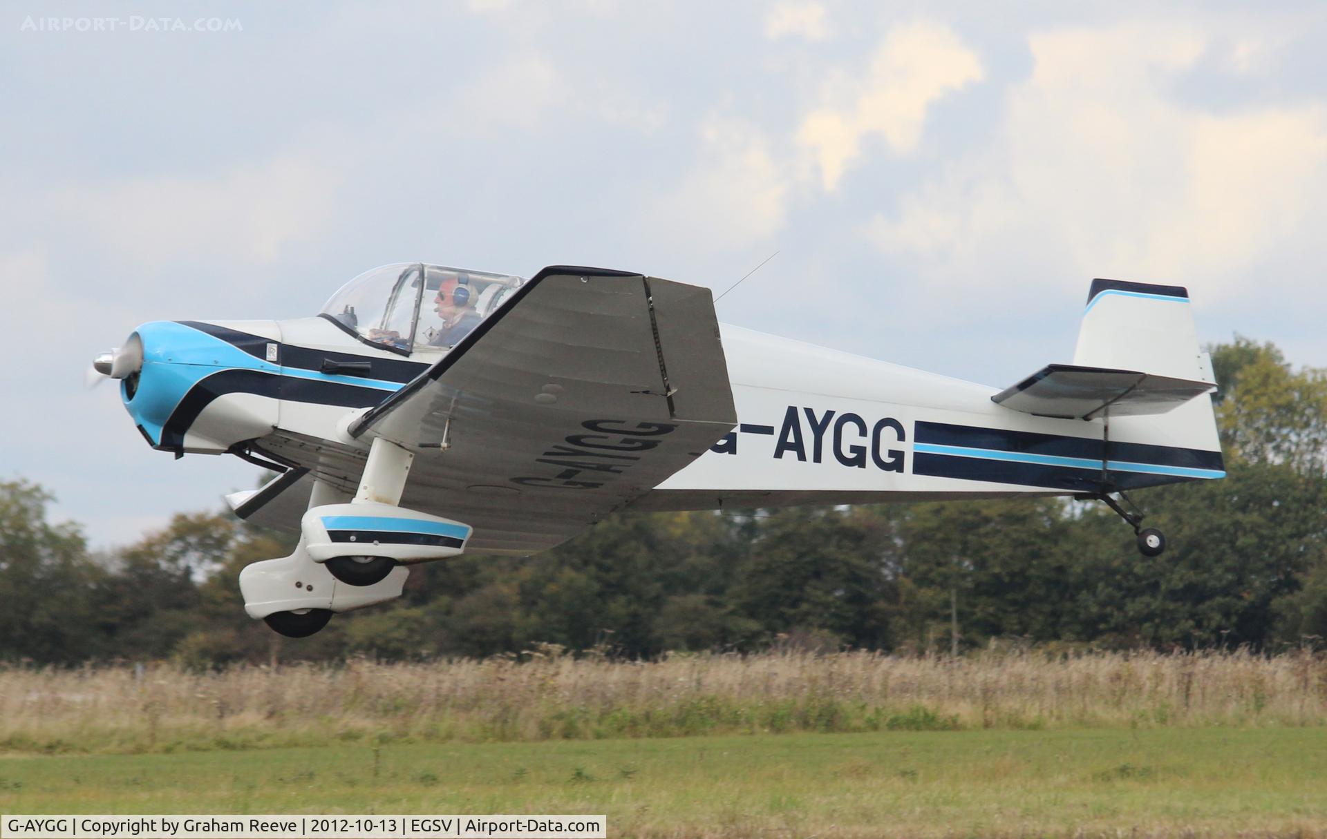 G-AYGG, 1960 Jodel (Wassmer) D-120 Paris-Nice C/N 184, Just taken off.