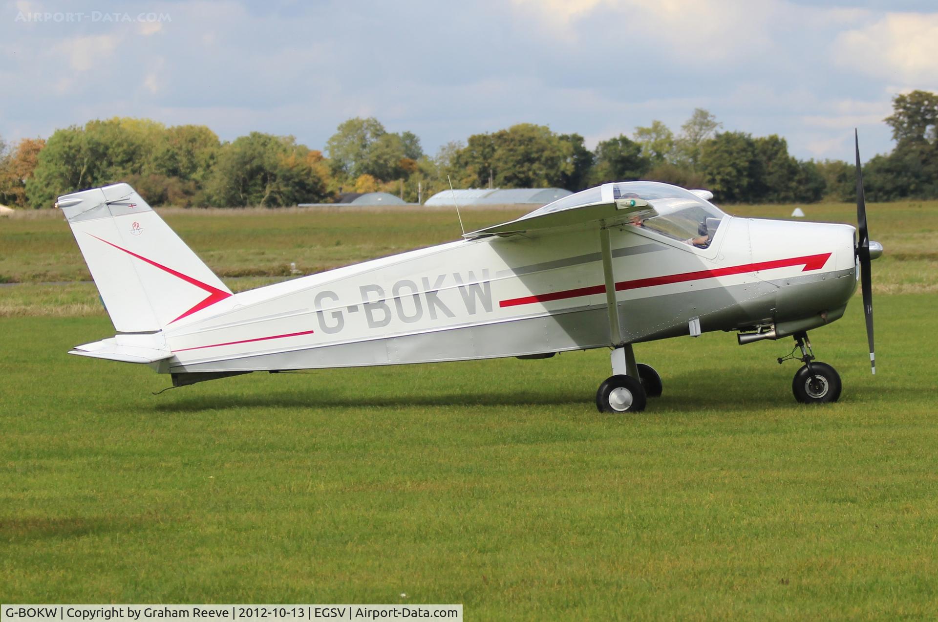G-BOKW, 1969 Bolkow Bo-208C Junior C/N 689, Just landed.