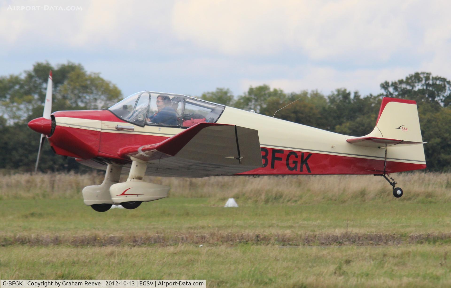 G-BFGK, 1957 SAN Jodel D-117 Grand Tourisme C/N 644, Getting airbourne.