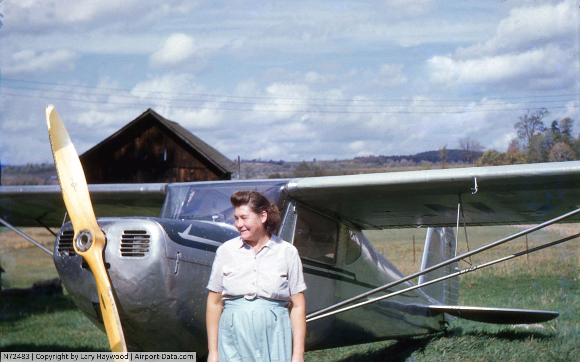 N72483, 1946 Cessna 140 C/N 9651, This is a picture of N72483 in 1953