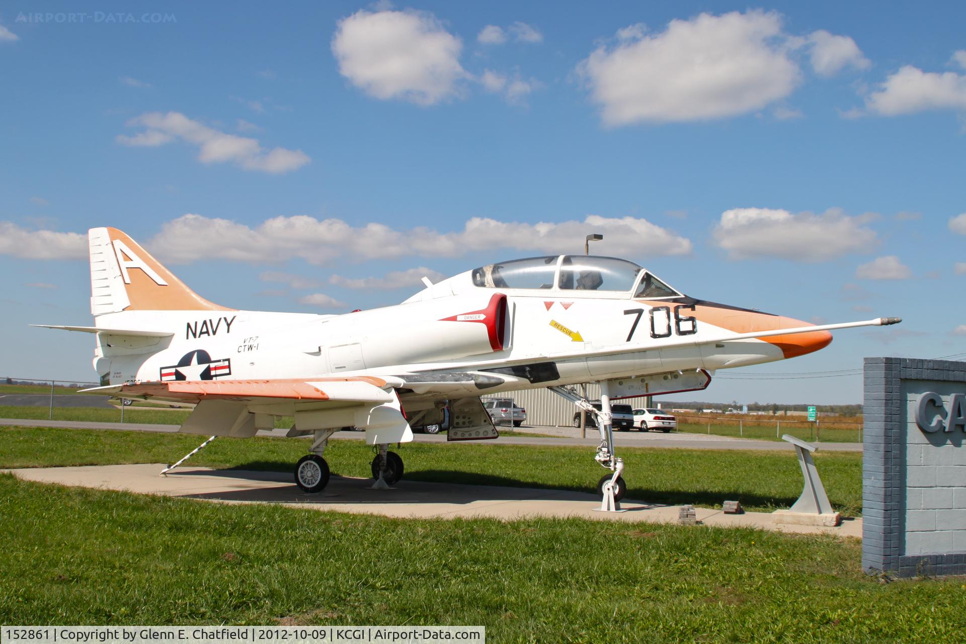 152861, Douglas TA-4J Skyhawk C/N 13507, Gate guardian