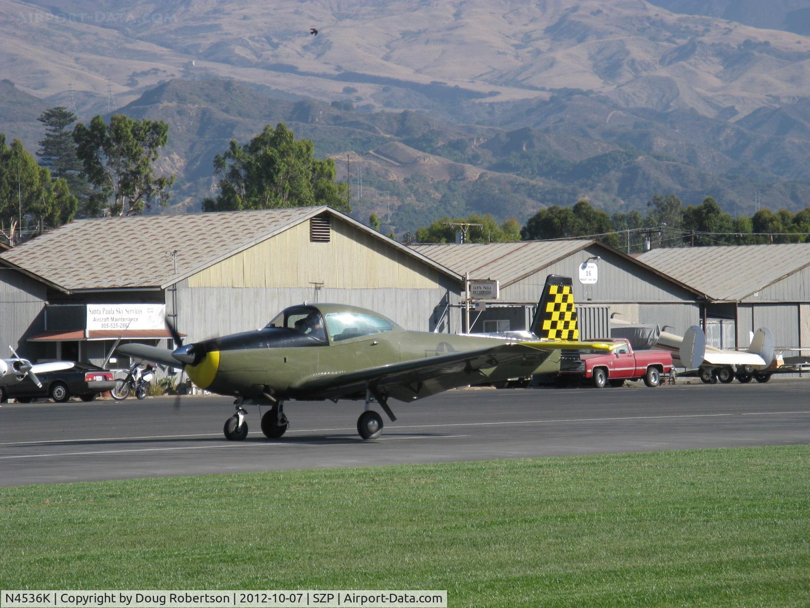 N4536K, 1948 Ryan Navion C/N NAV-4-1536, 1948 Ryan NAVION, Continental IO-520 285 Hp upgrade per STC, landing roll Rwy 22