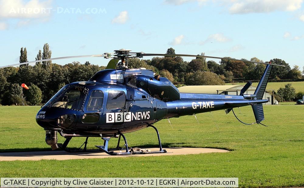 G-TAKE, 1981 Aerospatiale AS-355F-1 Ecureuil 2 C/N 5088, Ex: N5788B > N400HH > G-OITN > G-TAKE - Originally owned to, Independent Television News Ltd in October 1989 as G-OITN and currently with, Arena Aviation Ltd since August 2005 as G-TAKE.