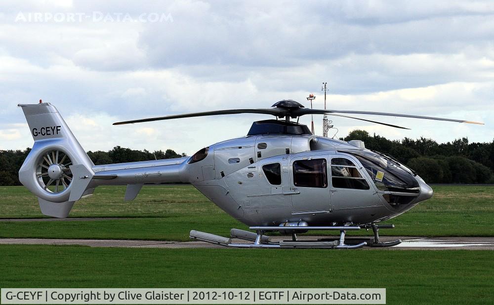 G-CEYF, 1999 Eurocopter EC-135T-1 C/N 0115, Ex: D-HECG > VP-CAF > G-HARP > P4-LGB > P4-XTC > G-CEYF - Originally owned to, Air Harrods Ltd in April 2001 as G-HARP and currently with, Starspeed Ltd since March 2008 as G-CEYF.
