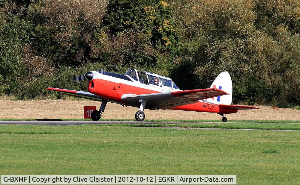 G-BXHF, 1953 De Havilland DHC-1 Chipmunk T.10 C/N C1/0808, Ex: WP930 > G-BXHF - Originally in private hands May 1997 and currently with a Trustee of, Hotel Fox Syndicate since May 2002. Carries the colours of the, Army Air Corp as WP930.