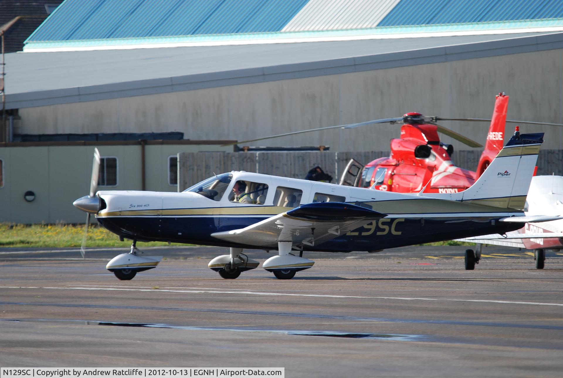 N129SC, Piper PA-32-300 Cherokee Six Cherokee Six C/N 32-7440057, Photographed taxiing out for departure from Blackpool Airport
