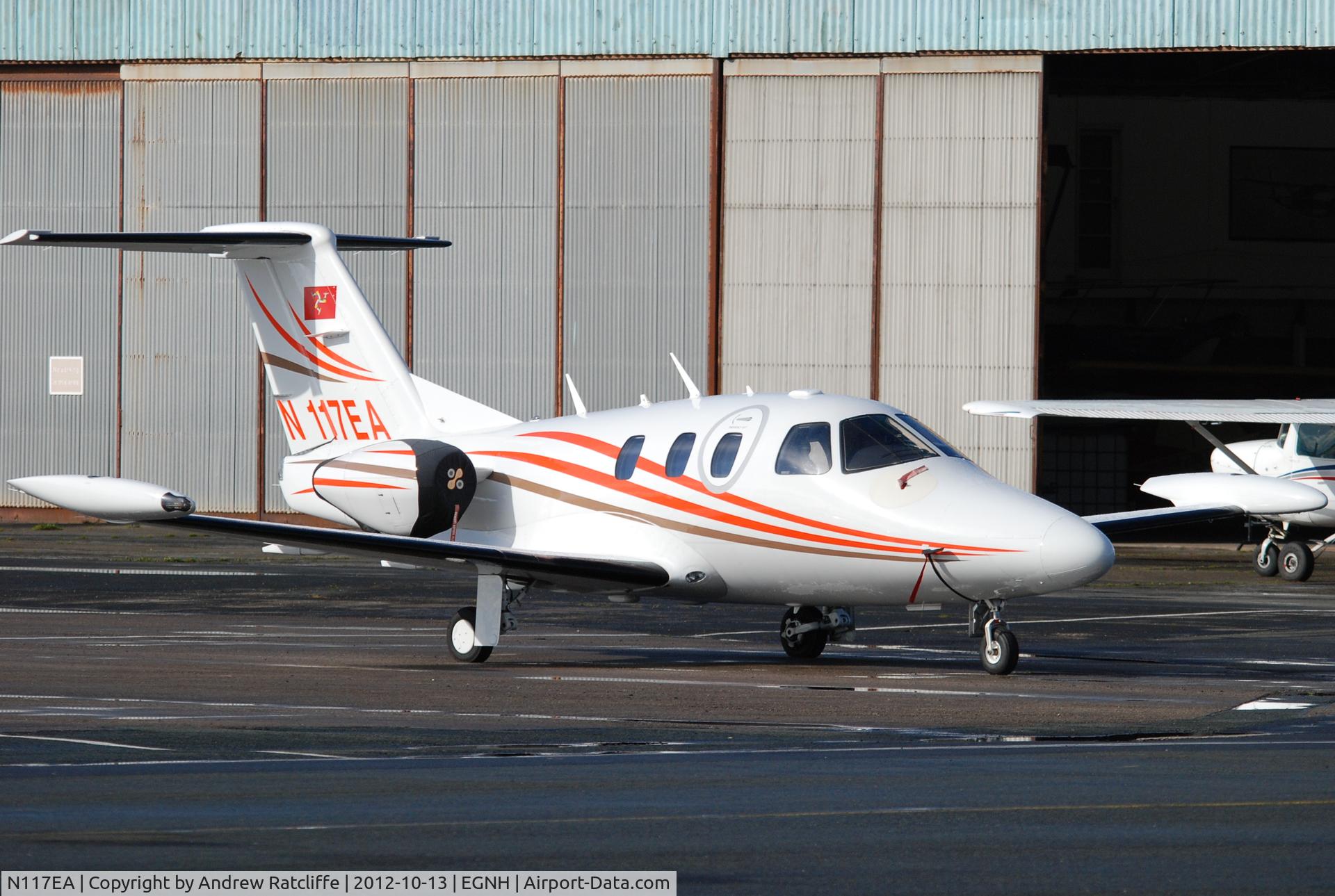 N117EA, 2007 Eclipse Aviation Corp EA500 C/N 000104, Eclipse EA.500 N117EA, parked on apron at Blackpool
