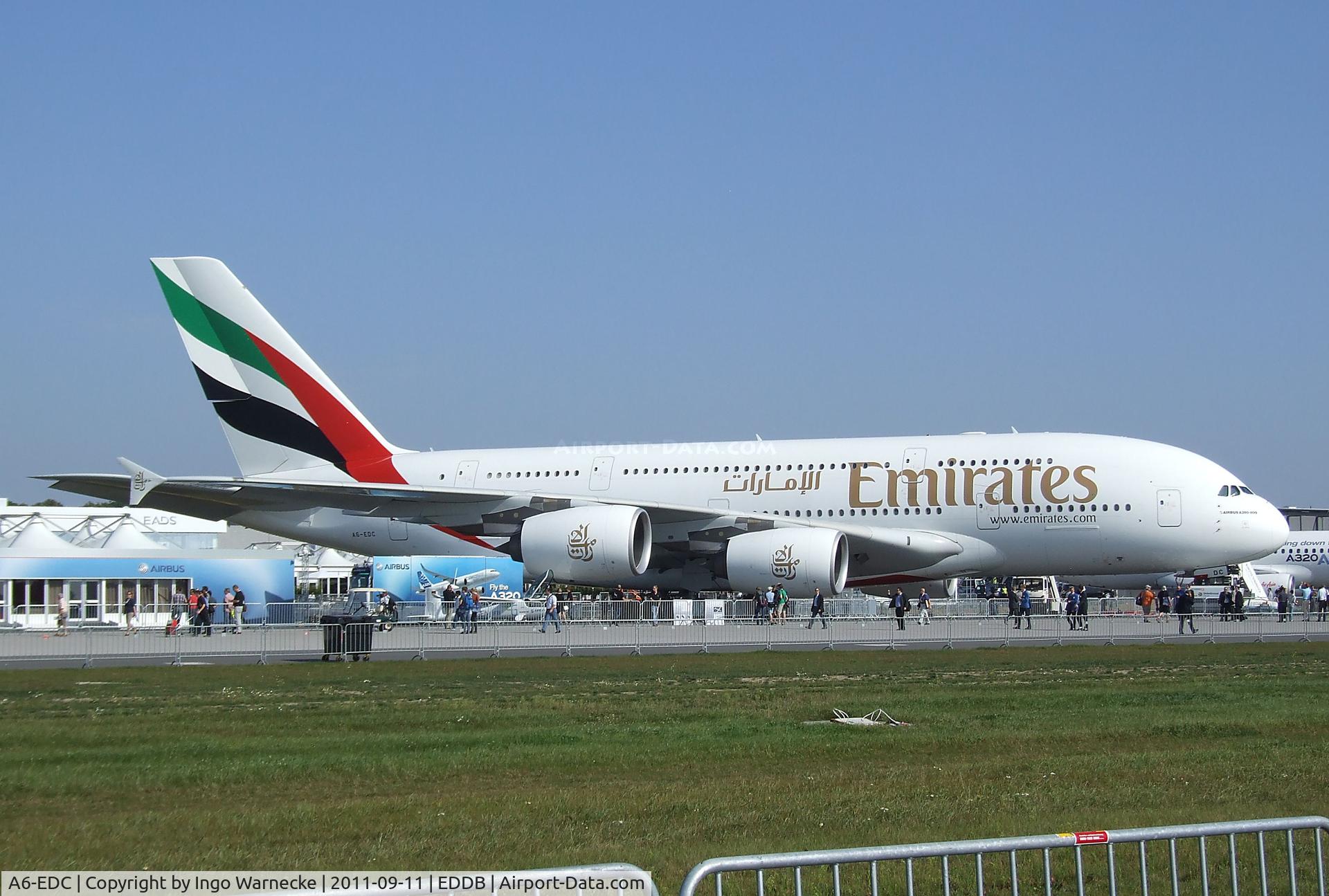 A6-EDC, 2008 Airbus A380-861 C/N 016, Airbus A380-861 of Emirates at the ILA 2012, Berlin