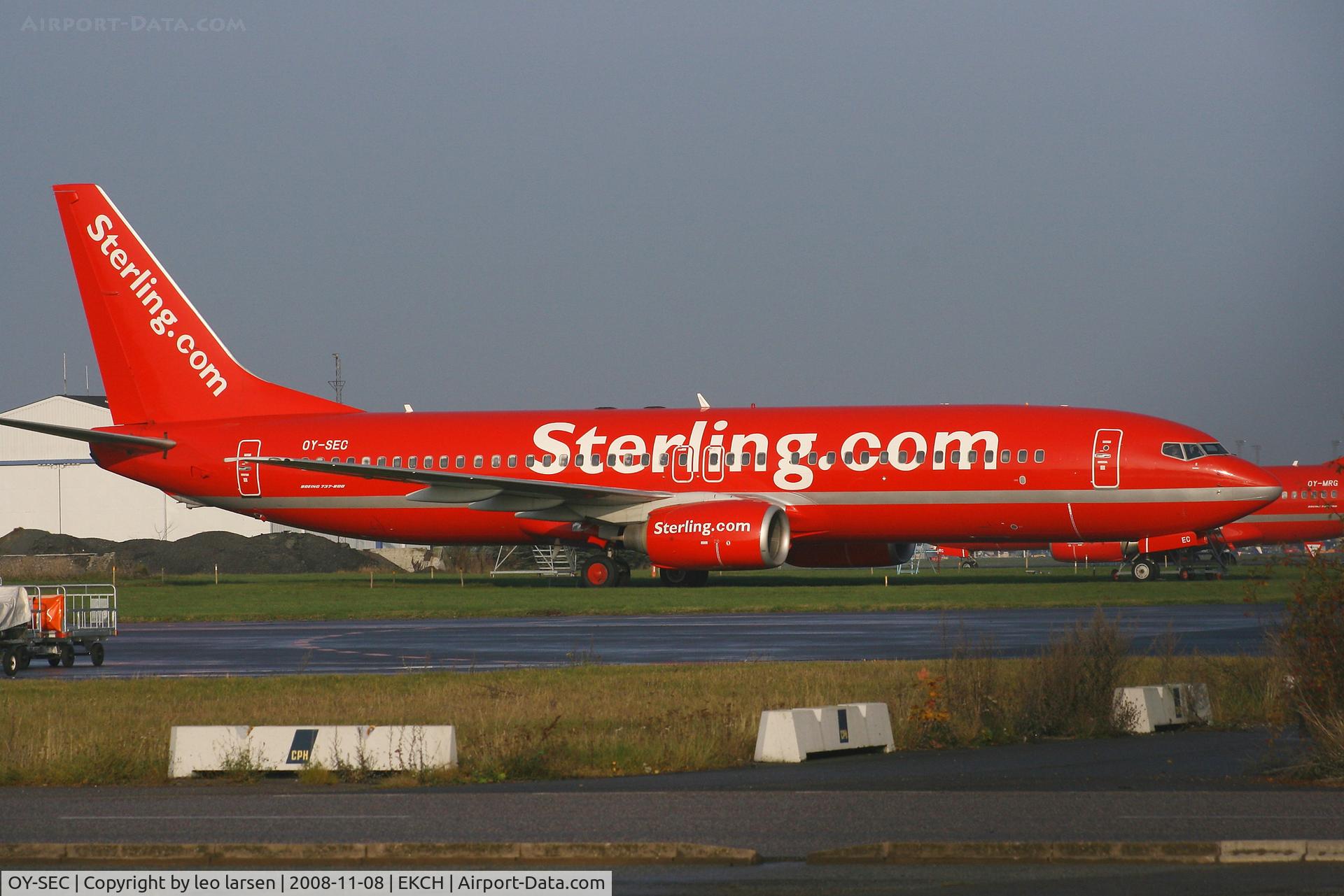 OY-SEC, 1999 Boeing 737-8Q8 C/N 28221, Copenhagen Kastrup 8.11.08