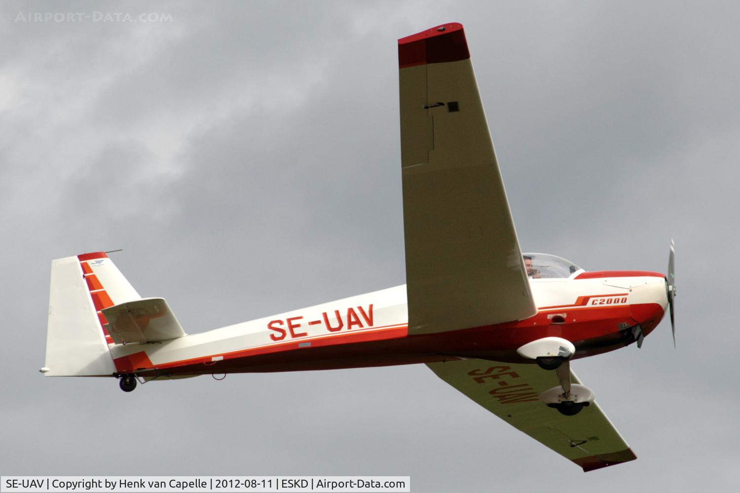 SE-UAV, 1986 Scheibe SF-25C Falke C/N 44392, Scheibe SF25C mototglider departing from Dala-Järna airfield, Sweden.