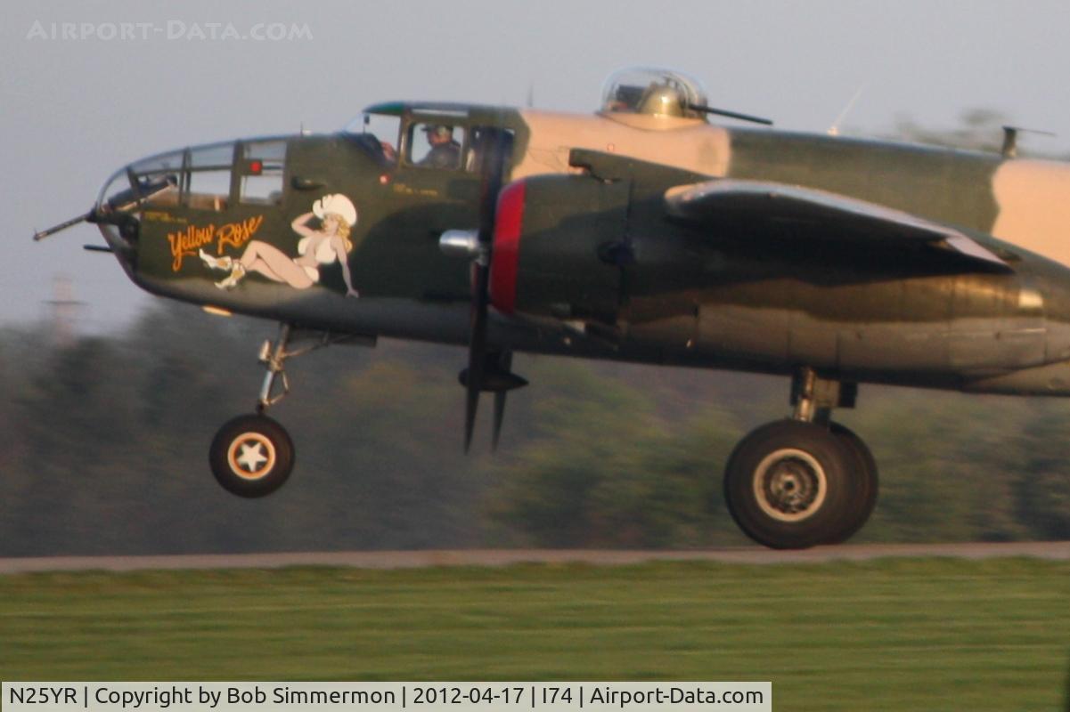 N25YR, 1943 North American TB-25N Mitchell C/N 108-34881, Dawn departure, RWY 20 at Urbana, Ohio for the B-25 gathering & Doolittle reunion in Dayton.