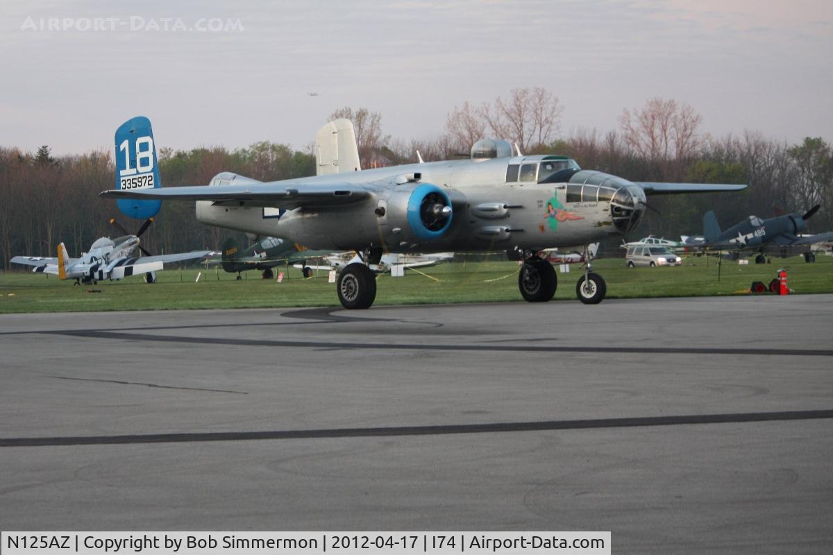 N125AZ, 1960 North American TB-25N Mitchell C/N 108-35262, Dawn start-up for the flight to Dayton for the B-25 gathering and Doolittle reunion.