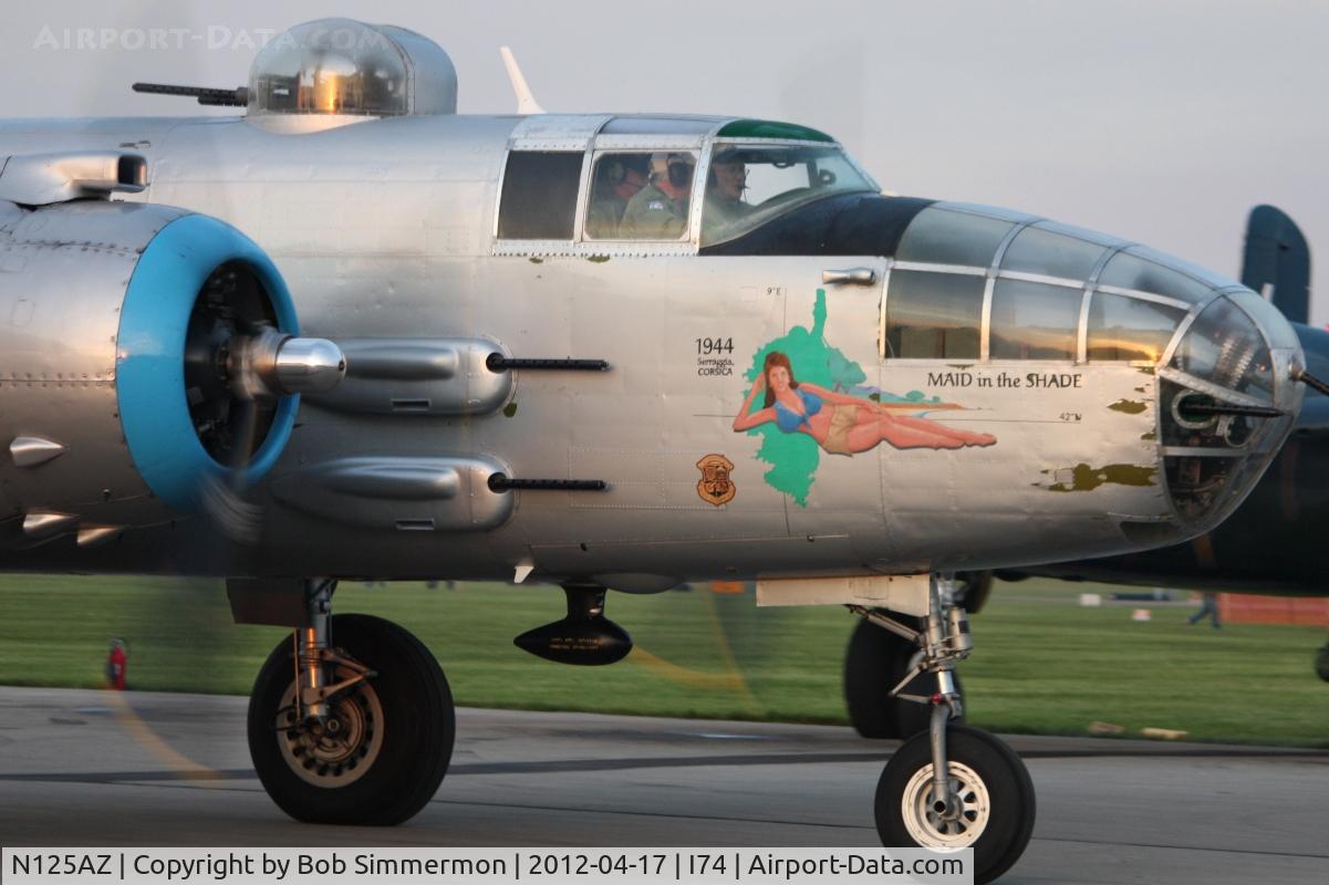 N125AZ, 1960 North American TB-25N Mitchell C/N 108-35262, Dawn start-up for the flight to Dayton for the B-25 gathering and Doolittle reunion.