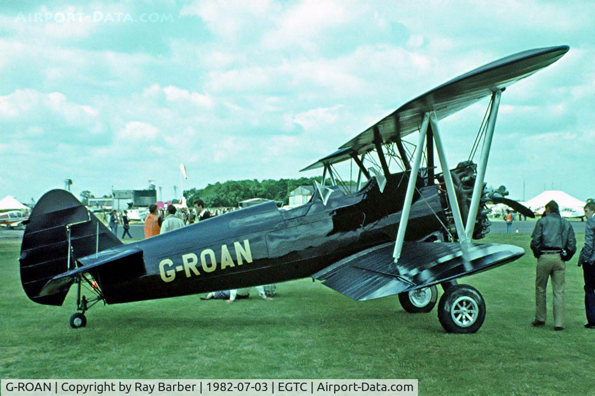 G-ROAN, 1943 Boeing E75 C/N 75-7394, Boeing Stearman B-75N1 Kaydet [75-7394] Cranfield~G 03/07/1982