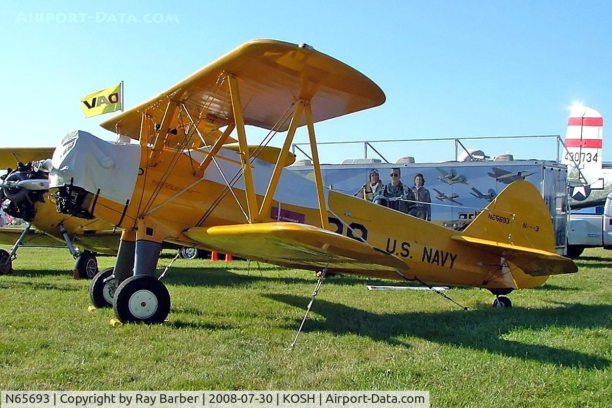 N65693, 1942 Boeing B75N1 C/N 75-6966, Boeing Stearman N2S-3 Kaydet [75-6966] Oshkosh~N 30/07/2008