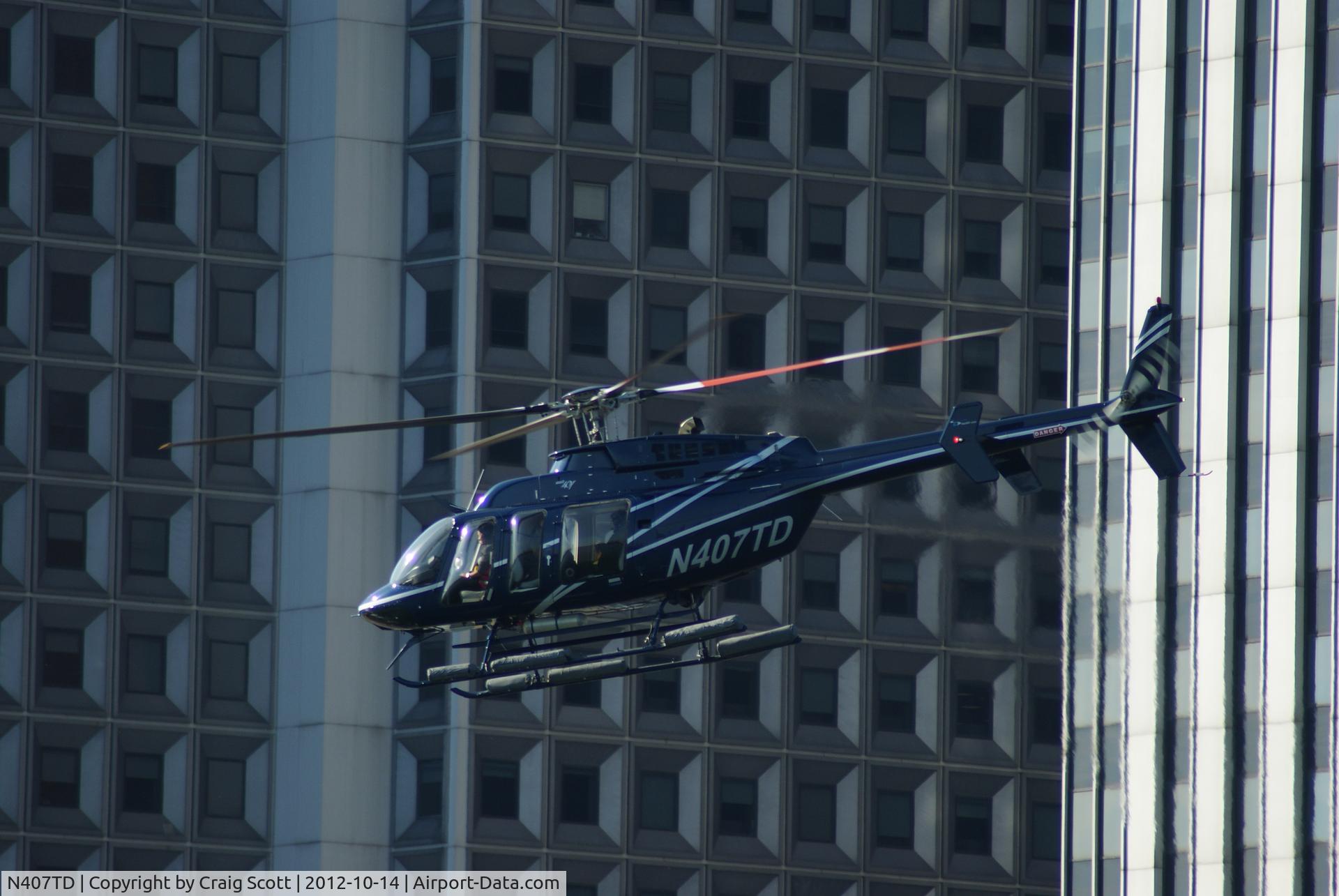 N407TD, 2007 Bell 407 C/N 53764, N407TD shortly after takeoff in NY