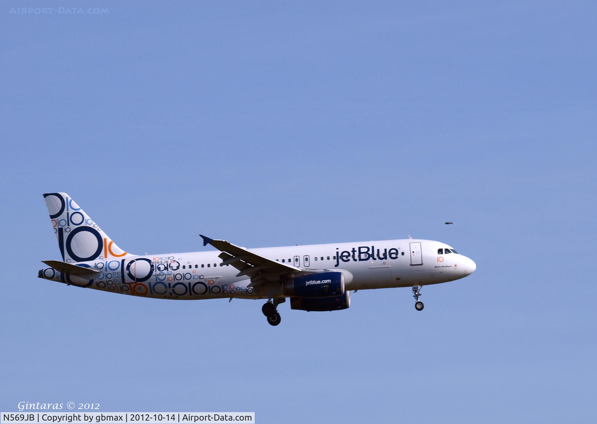 N569JB, 2003 Airbus A320-232 C/N 2075, 10 Year Anniversary Jet Blue A-320 landing @ JFK