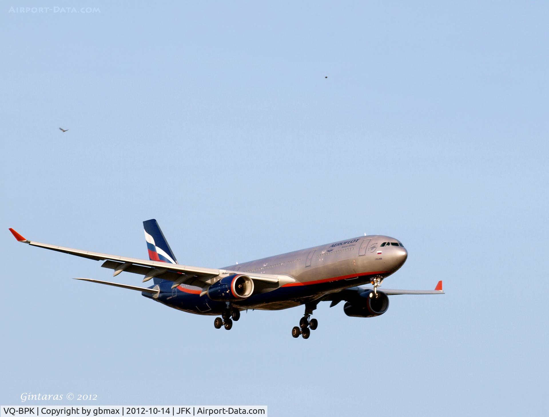 VQ-BPK, 2012 Airbus A330-343X C/N 1345, Landing @ JFK