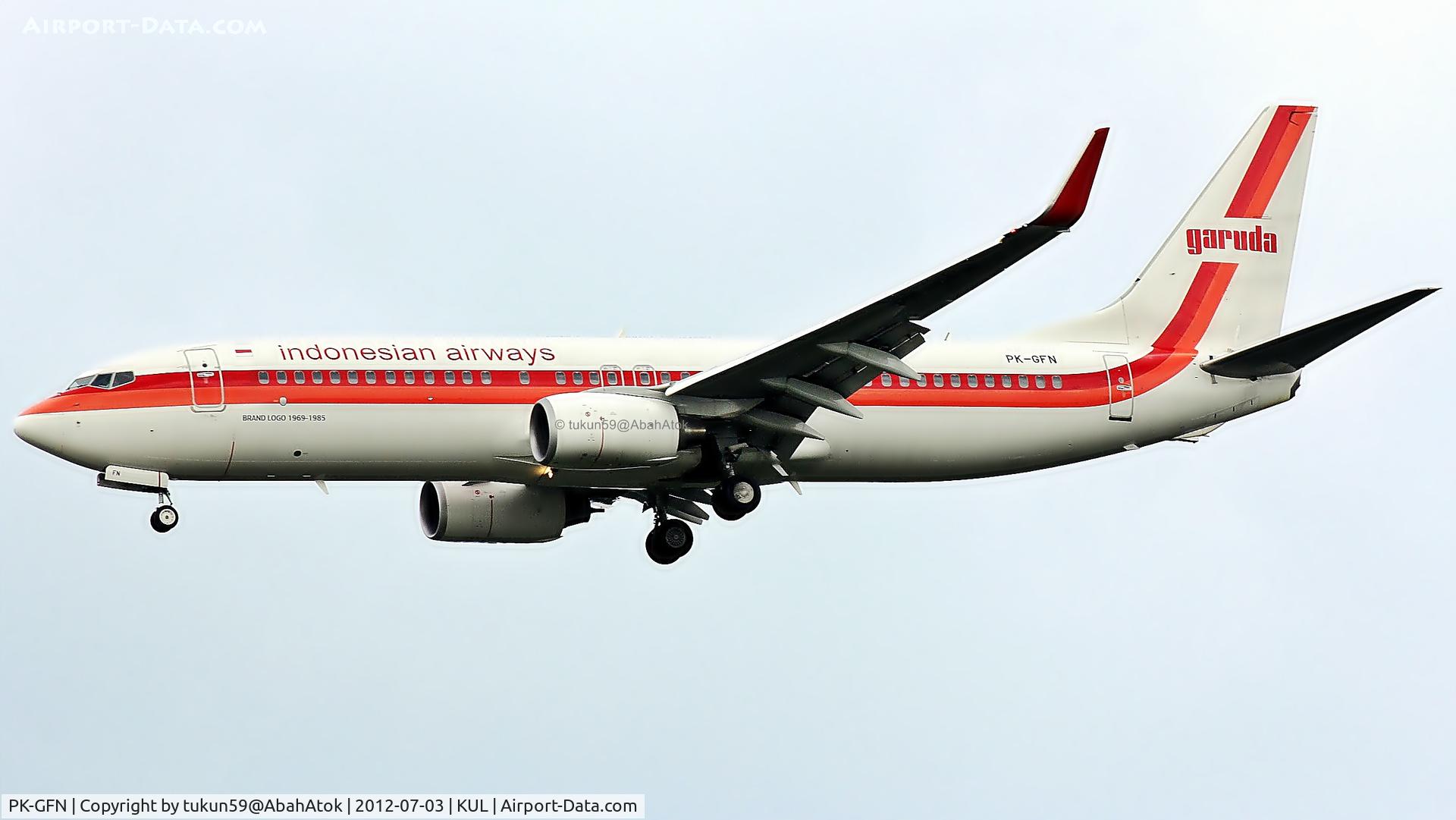 PK-GFN, 2011 Boeing 737-86N C/N 38033/3607, Garuda Indonesia - Retro Livery