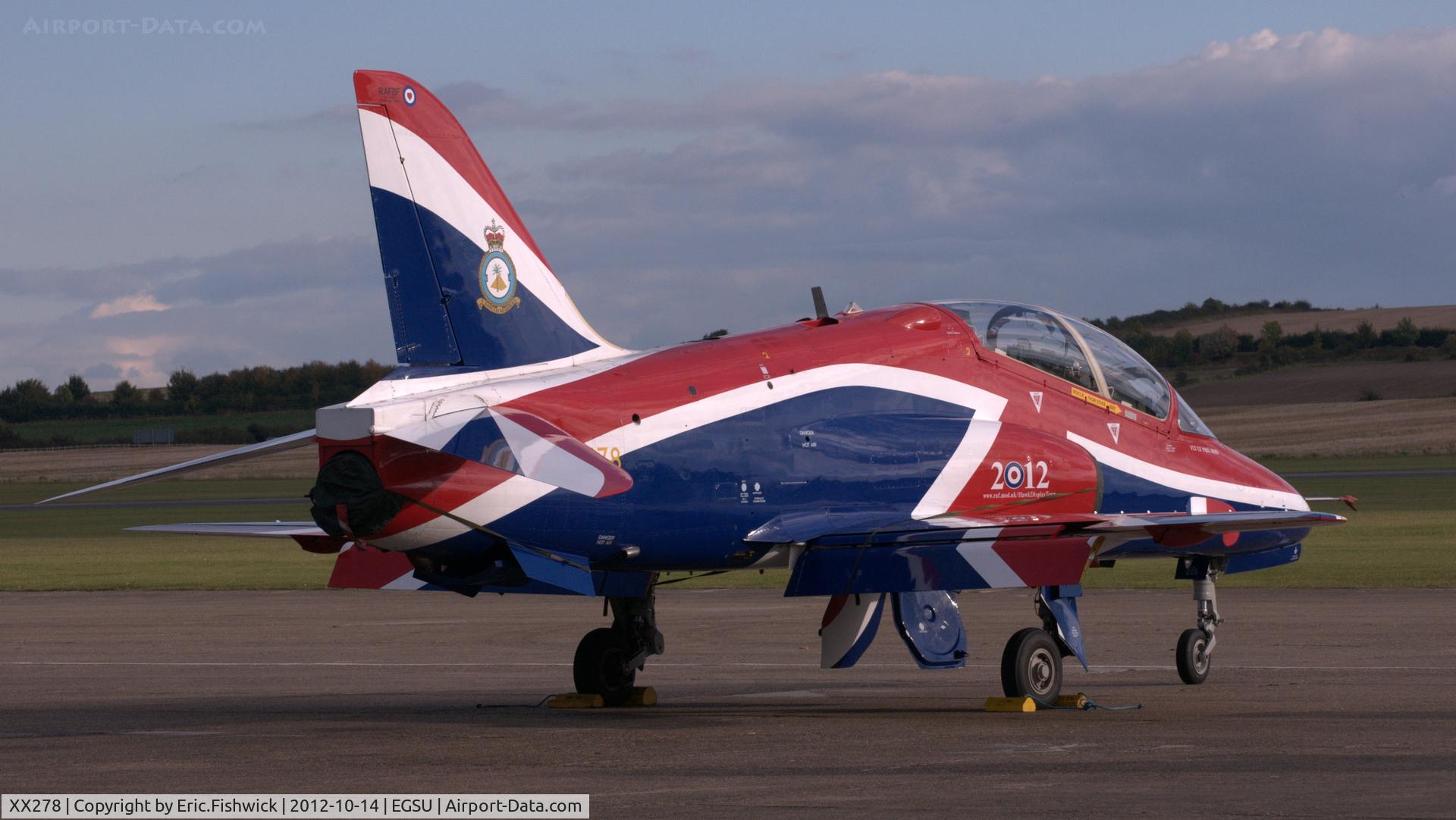 XX278, 1978 Hawker Siddeley Hawk T.1A C/N 103/312103, XX278 at sunset, IWM Duxford Autumn Air Show, October 2012.