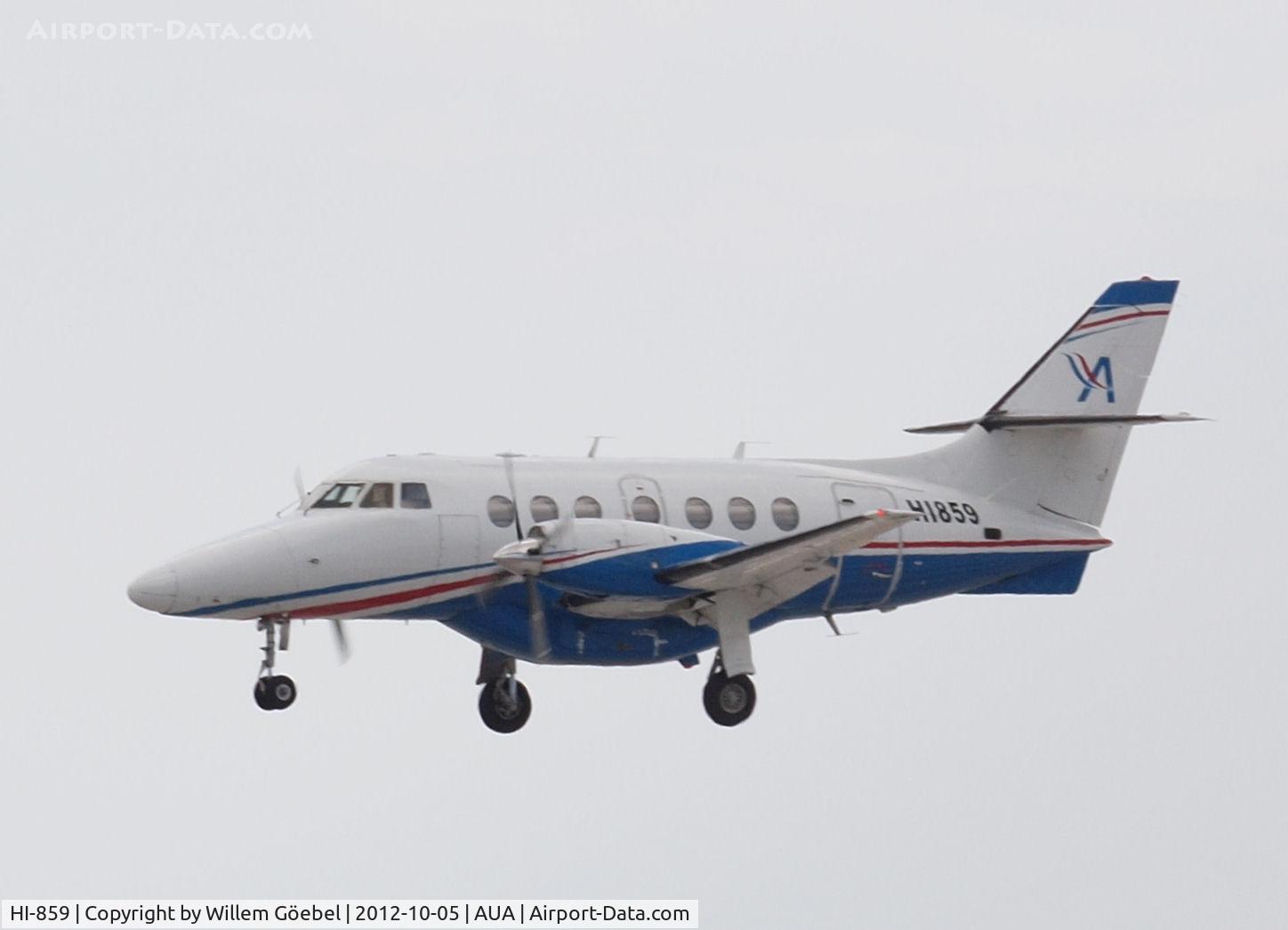 HI-859, 1988 British Aerospace BAe-3201 Jetstream C/N 805, Landing on Reina Beatrix Airport Aruba