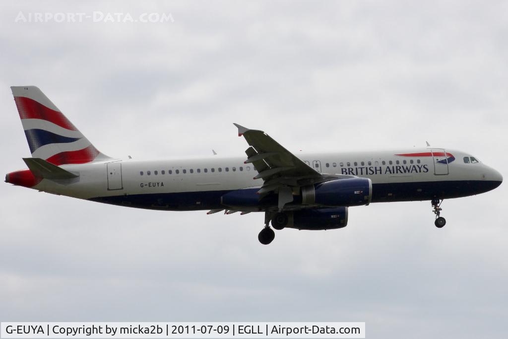 G-EUYA, 2008 Airbus A320-232 C/N 3697, Landing