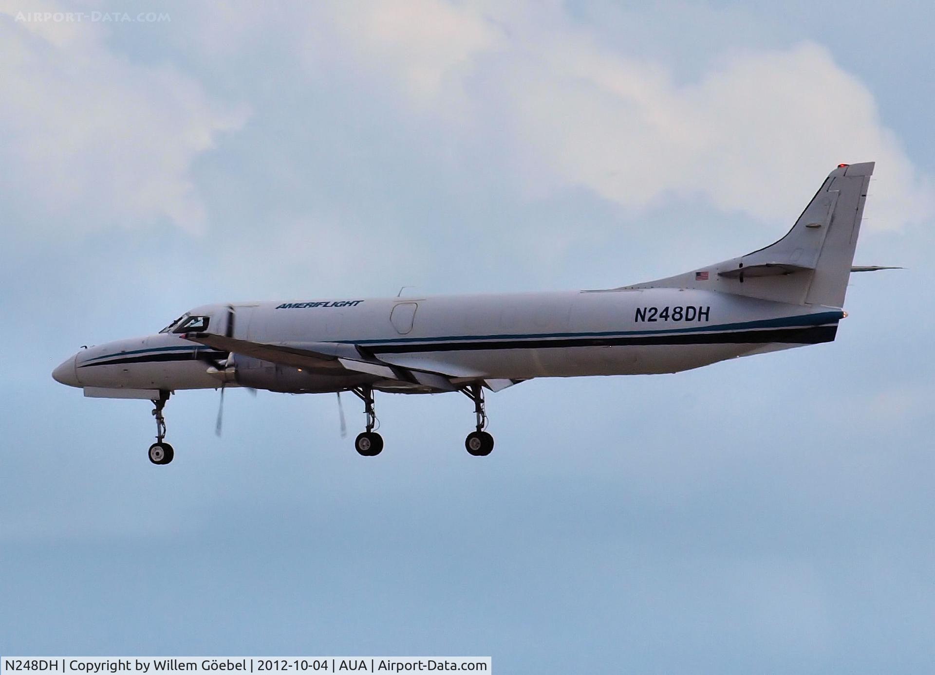 N248DH, 1985 Swearingen SA227-AT C/N AT-630B, Landing on Reina Beatrix Airport Aruba