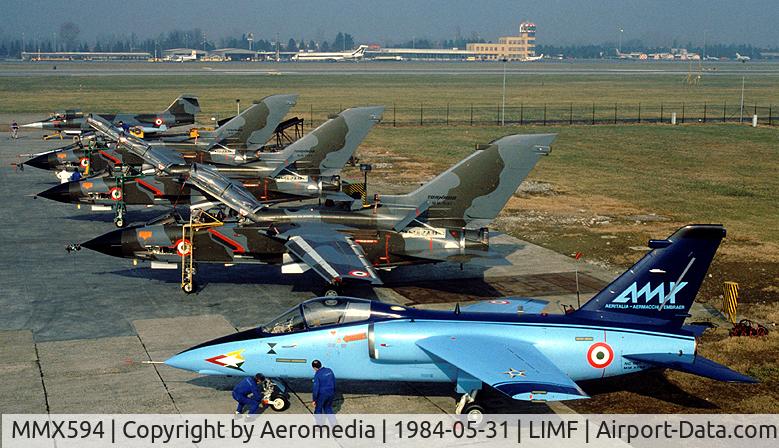 MMX594, 1984 AMX International AMX C/N A01, First prototype Alenia/Aermacchi/Embraer AMX single-seat ground attack fighter, c/n 001 and Italian Air Force serial MMX594, assembled by Aeritalia, which made its maiden flight on May 15, 1984. The aircraft crashed near the Turin/Caselle (Aermedia)