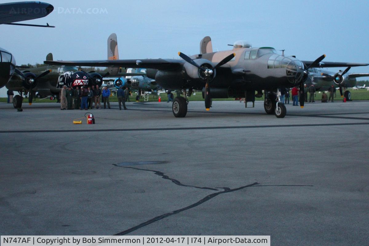 N747AF, 1944 North American B-25J Mitchell Mitchell C/N 108-33731, Dawn preparation for the flight to Dayton; B-25 Gathering and Doolittle Reunion.
