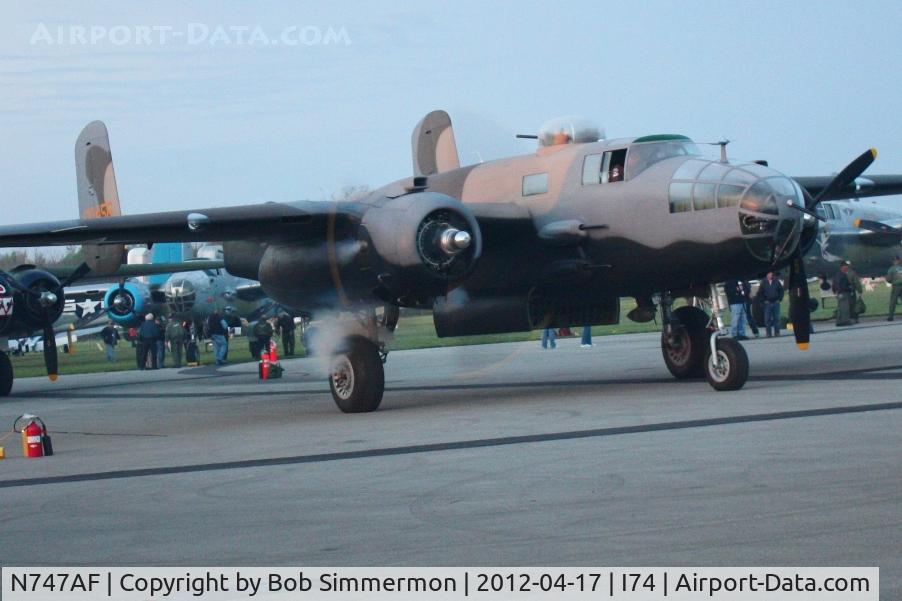 N747AF, 1944 North American B-25J Mitchell Mitchell C/N 108-33731, Dawn preparation for the flight to Dayton; B-25 Gathering and Doolittle Reunion.