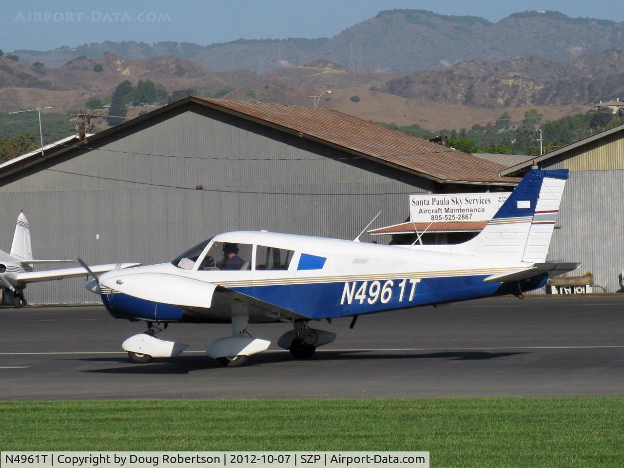 N4961T, 1972 Piper PA-28-140 Cruiser C/N 28-7225289, 1972 Piper PA-28-140, Lycoming O-320-E1A 150 Hp, Hoerner booster wing tips, landing roll Rwy 22
