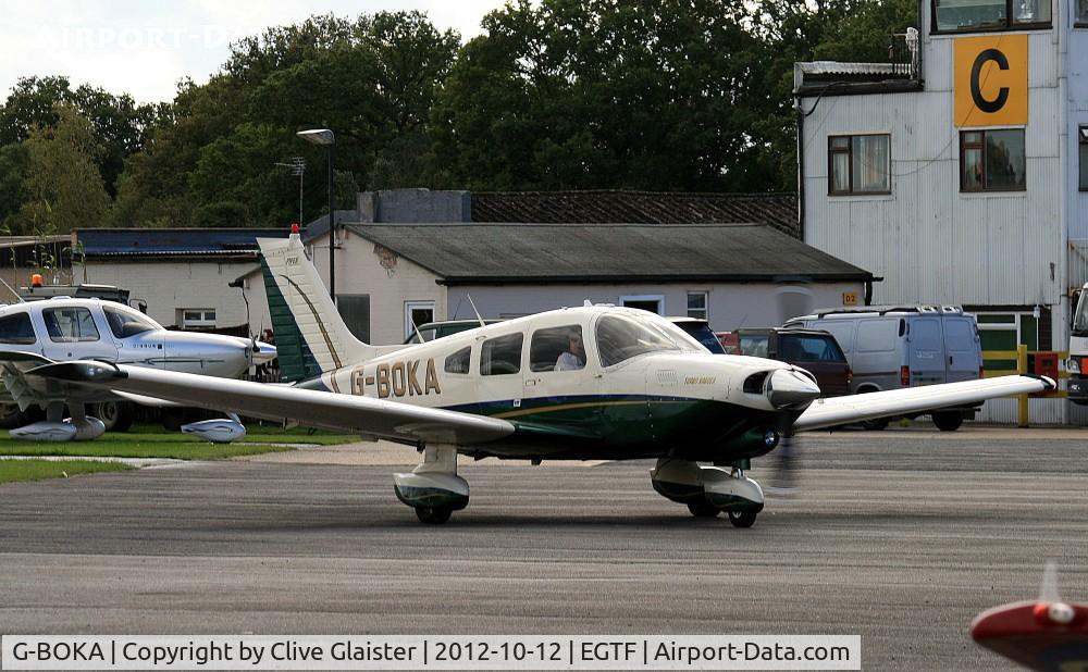 G-BOKA, 1979 Piper PA-28-201T Turbo Dakota C/N 28-7921076, Ex: N2860S > G-BOKA - Originally owned to, Michael Jackson Motors Ltd & Trading as, GT Aviation in March 1988 and currently with ,CBG Aviation Ltd since August 1988.