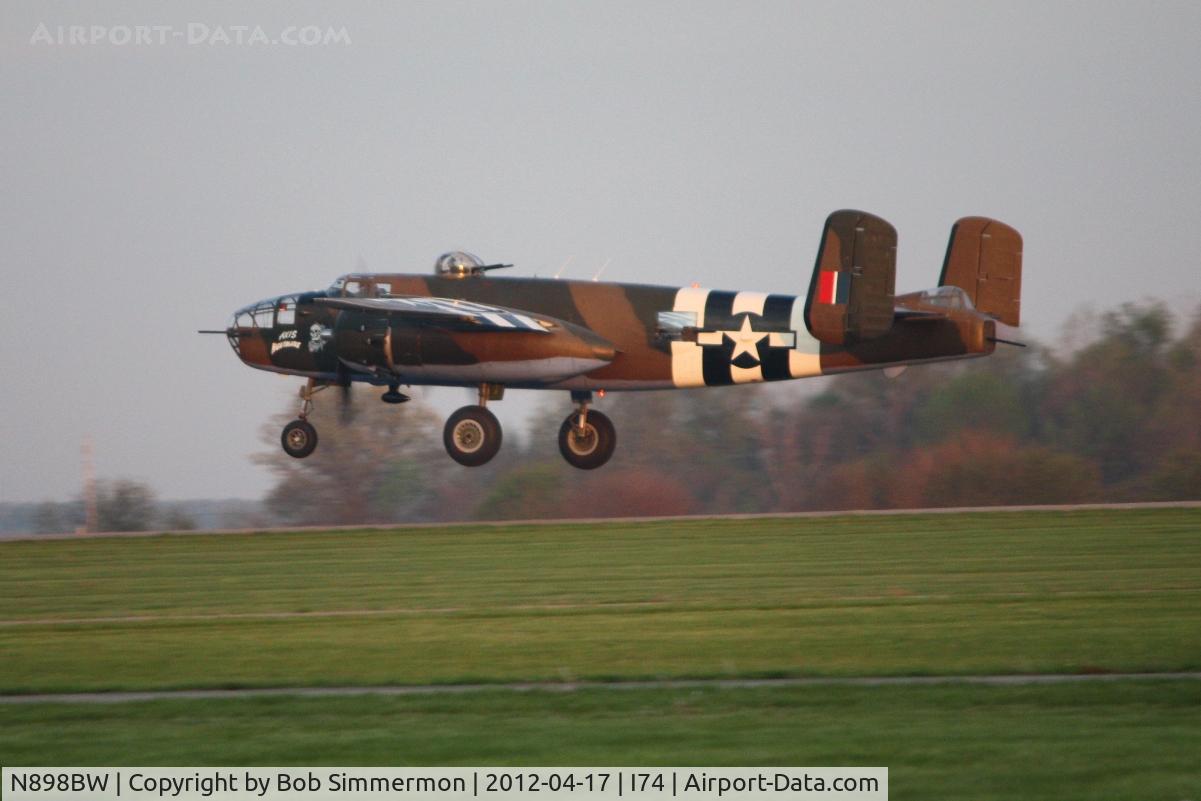 N898BW, 1945 North American TB-25N Mitchell C/N 108-47749 (45-8898), Departing Urbana for the Dayton B-25 Gathering and Doolittle Reunion.