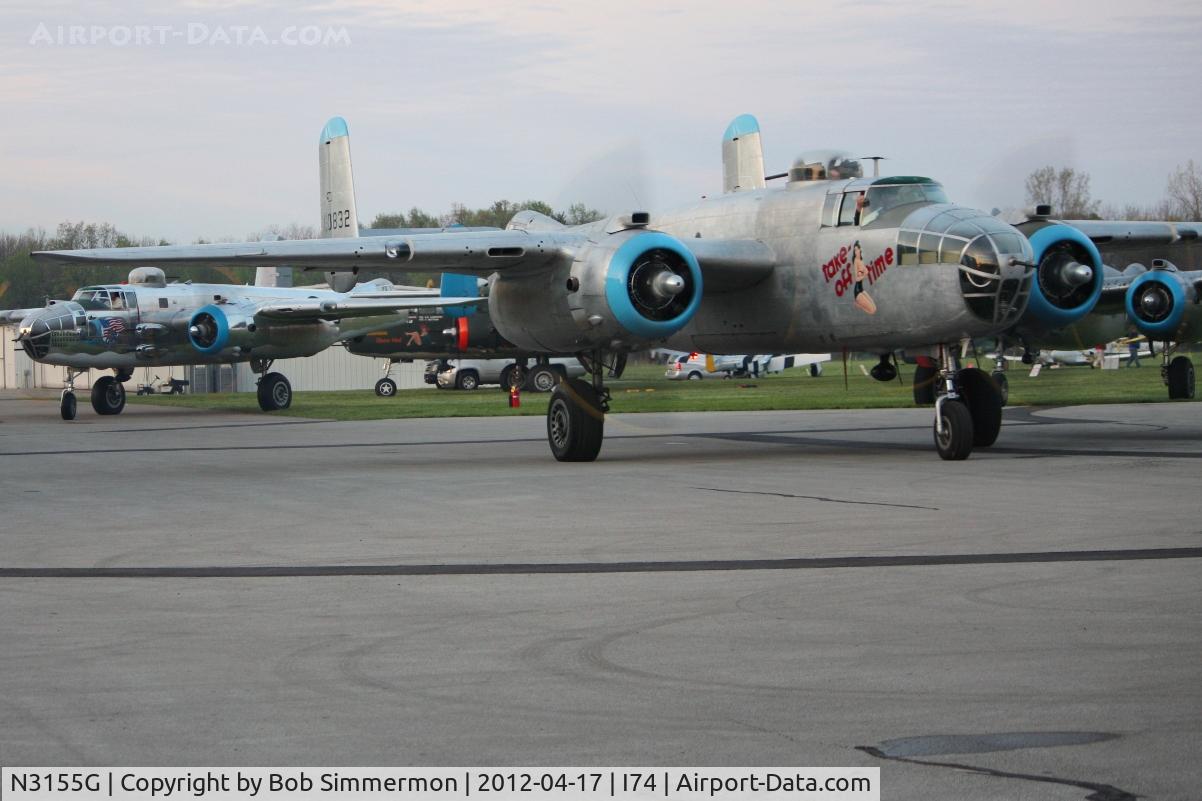 N3155G, North American TB-25N Mitchell C/N 108-34107, Preparing to depart for the Dayton B-25 Gathering and Doolittle Reunion.