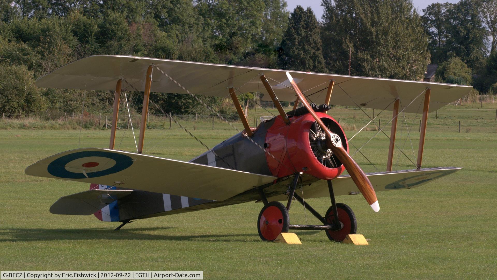 G-BFCZ, 1977 Sopwith F.1 Camel Replica C/N WA2, 3. G-BFCZ at Shuttleworth Uncovered - Air Show, Sept. 2012. (A welcome visitor from The Brooklands Museum.)