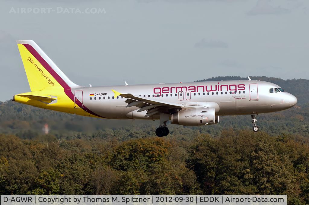 D-AGWR, 2010 Airbus A319-132 C/N 4285, Germanwings D-AGWR short finals Rwy14L at CGN