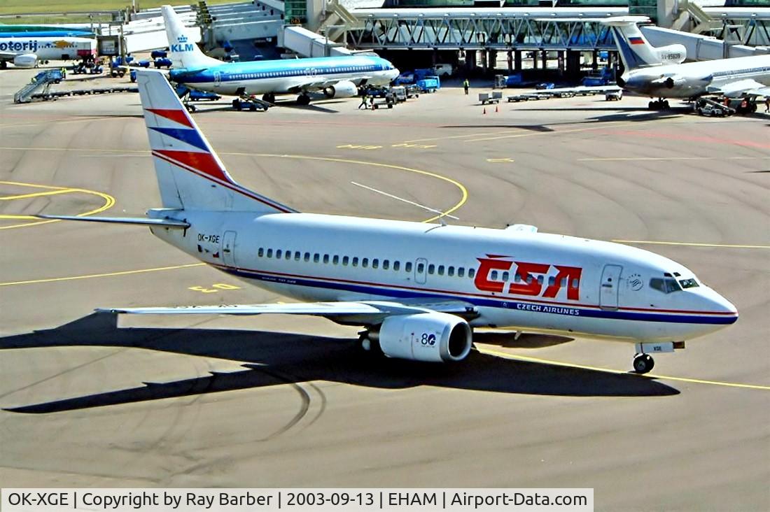 OK-XGE, 1992 Boeing 737-55S C/N 26543, Boeing 737-55S [26543] (CSA Czech Airlines) Schiphol~PH 13/09/2003
