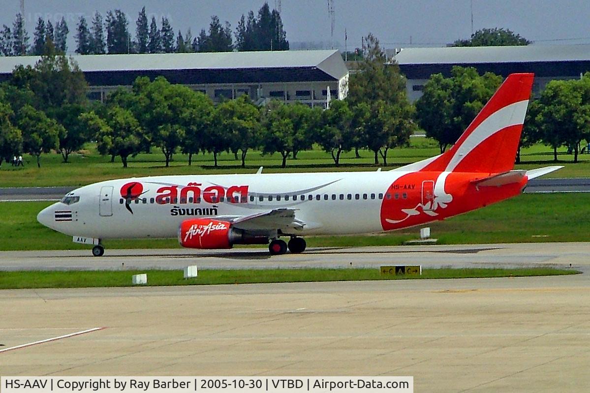 HS-AAV, 1985 Boeing 737-3B7 C/N 22951, Boeing 737-3B7 [22951] (Thai AirAsia) Bangkok Int~HS 30/10/2005
