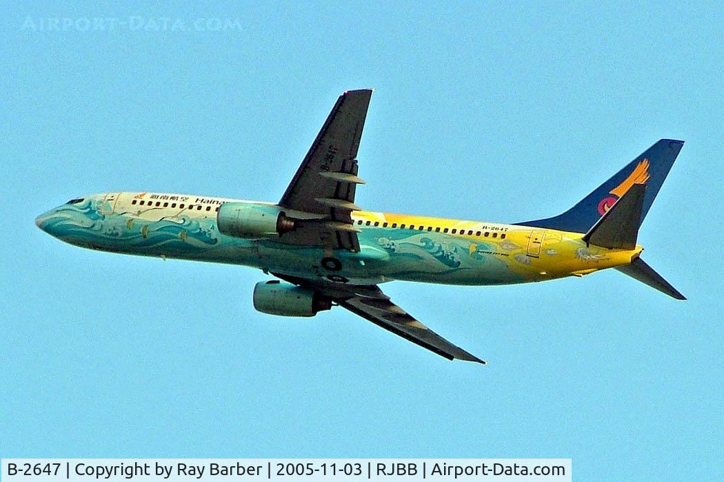 B-2647, 1999 Boeing 737-84P C/N 29947, Boeing 737-84P [29947] (Hainan Airlines) Osaka-Kansai~JA 03/11/2005